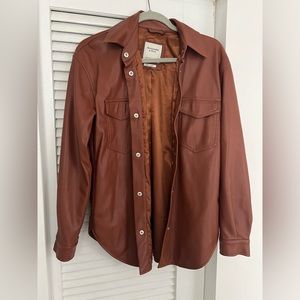 Abercrombie and crotch vegan leather shirt